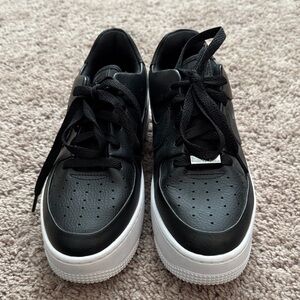 Nike Black and White platform AF1